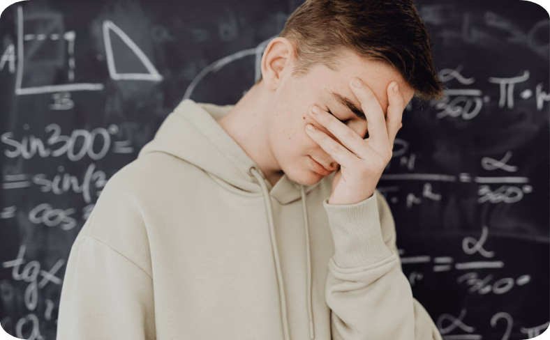 Student experiencing exam anxiety and mental block during test due to Adult Emotional Dependency affecting brainpower and memory recall